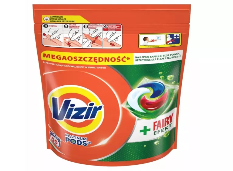 VIZIR PLATINUM PODS + FAIRY EFFECT KAPSUŁKI DO PRANIA, 50 SZT