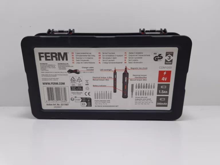 WKRĘTAK AKUMULATOROWY 4V FERM Z KOŃCÓWKAMI CDM 1200