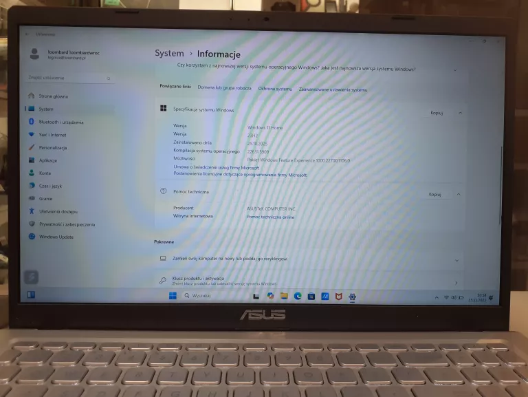 ASUS VIVOBOOK X1500EA-BQ3419W 16GB RAM 512GB