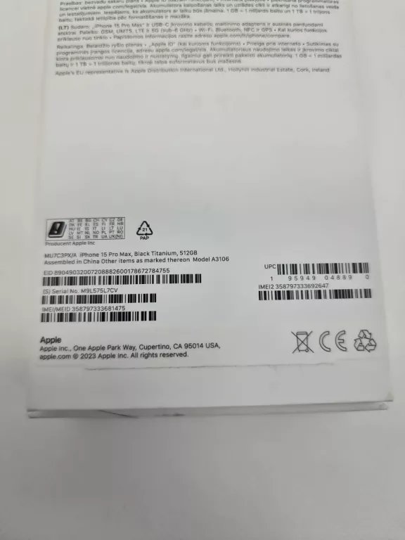 TELEFON IPHONE 15 PRO MAX 512GB