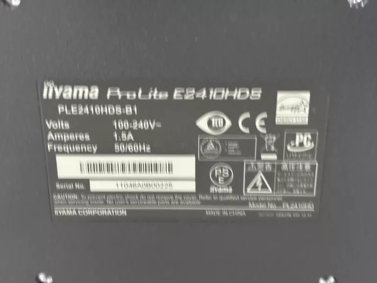 MONITOR IIYAMA PLE2410HDS-B1 KABEL ZASILAJĄCY