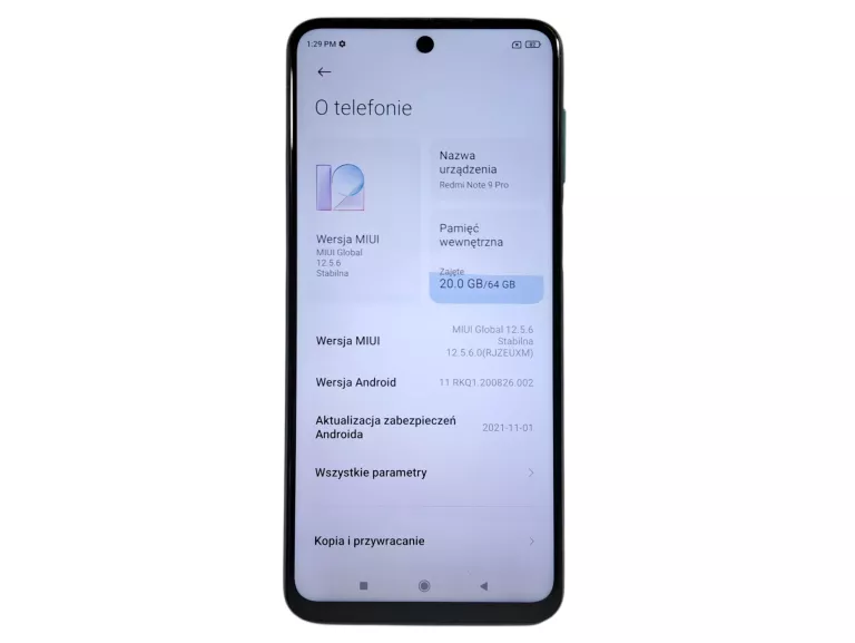 TELEFON REDMI NOTE 9 PRO 6/64GB