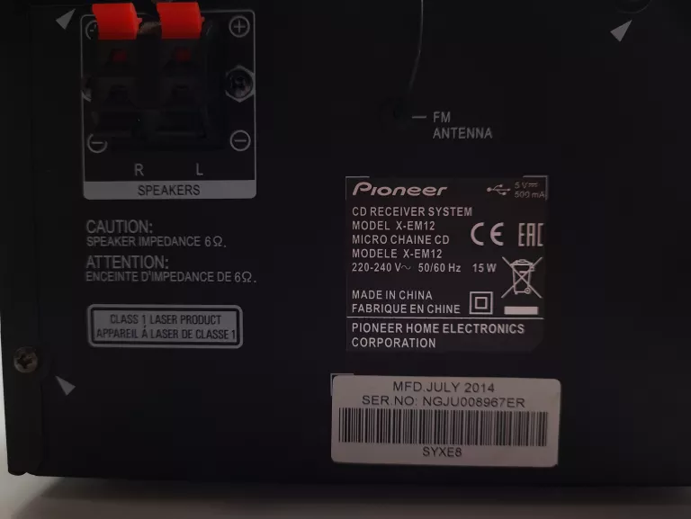 wieza-pioneer-x-em12-brak-pilota-moc-znamionowa-rms-30