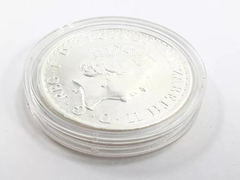 SREBRNA MONETA BRYTYJSKA BRITANNIA 1 OZ 2023 999 SILVER 2 POUNDS