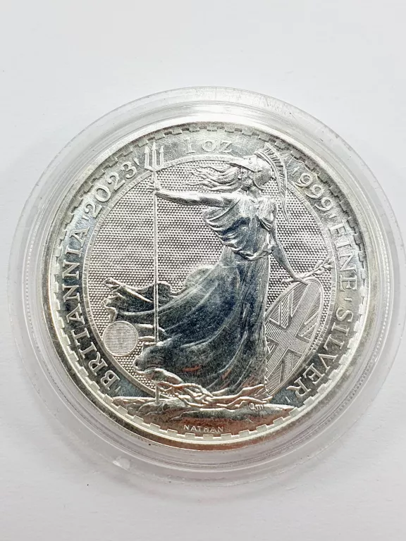 SREBRNA MONETA BRYTYJSKA BRITANNIA 1 OZ 2023 999 SILVER 2 POUNDS
