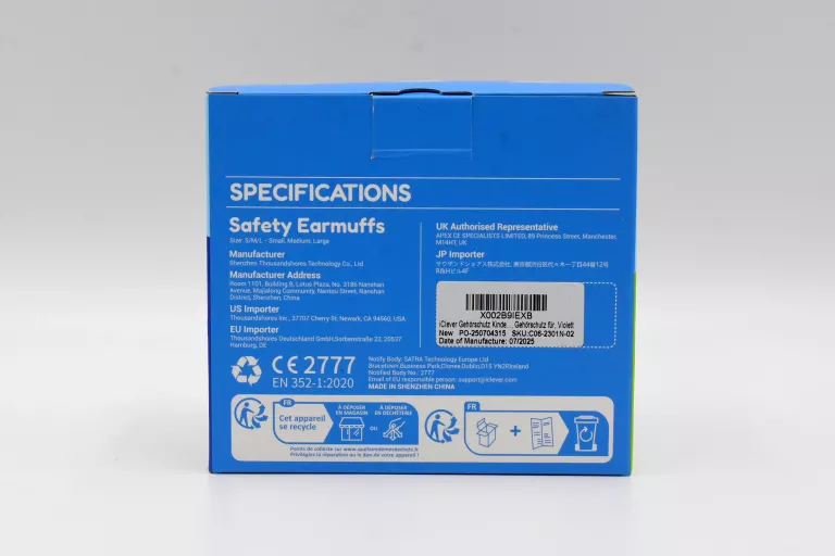 NAUSZNIKI OCHRONNE DLA DZIECI REDUKCJA SZUMÓW AUTYZM ICLEVER IC-EM01