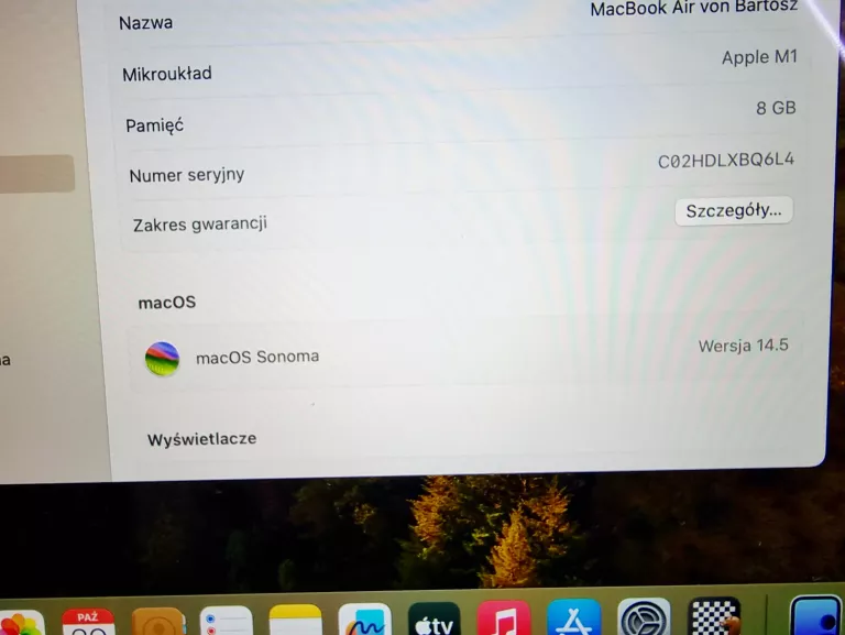 LAPTOP APPLE MACBOOK AIR APPLE M 8 GB / 256 GB