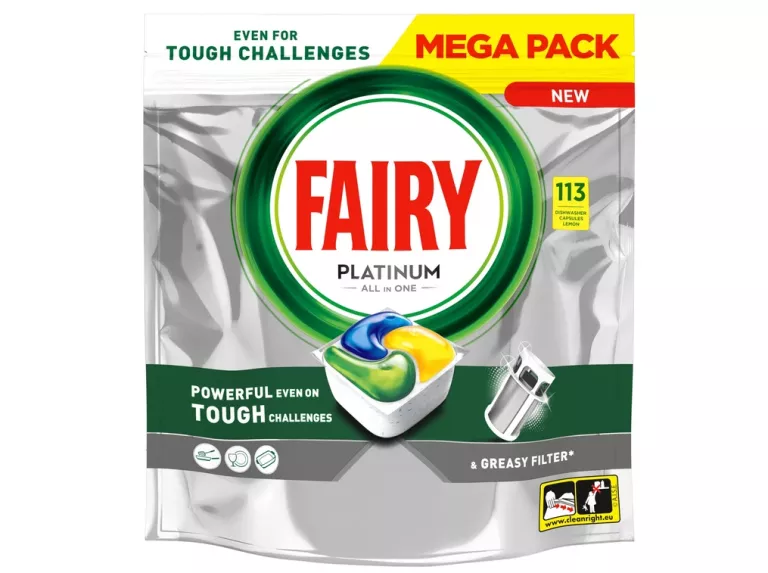 FAIRY PLATINUM ALL IN ONE KAPSUŁKI DO ZMYWARKI CYTRYNA, 113 TABLETEK