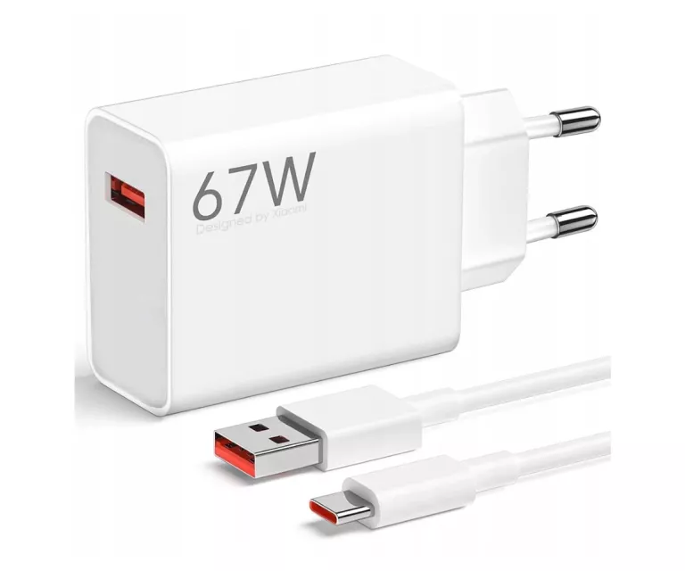 ORYGINALNA ŁADOWARKA XIAOMI 67W HYPER CHARGE COMBO 6,2A USB-A BIAŁA PD 3.0