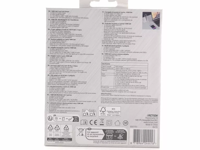 ŁADOWARKA 100W RE-LOAD 3 PORT USB-C USB-A