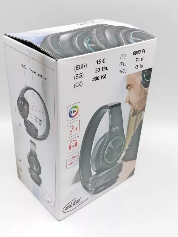 SŁUCHAWKI BEZPRZEWODOWE WOKÓŁUSZNE ELTA TD-BHP-LED-01