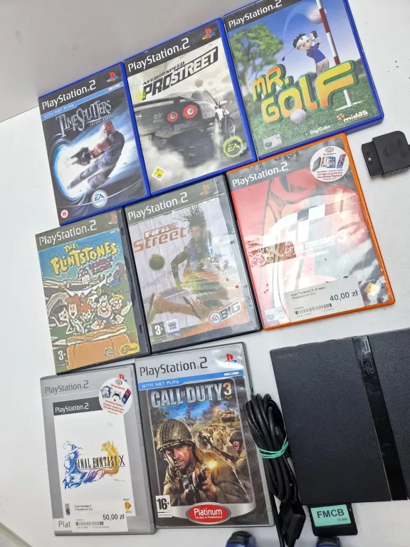 KONSOLA PS2 2 PADY KIEROWNICA MASA GIER !