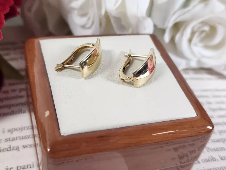 MASYWNE ZŁOTE KOLCZYKI 1,93G 585