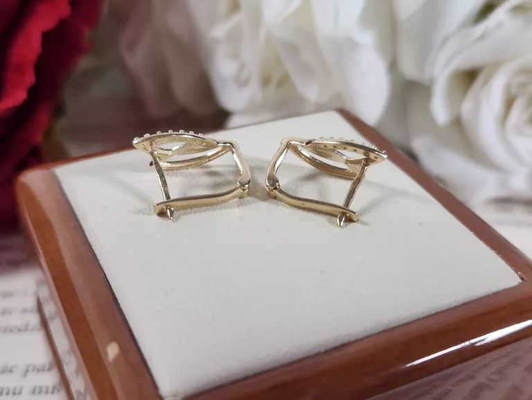 ELEGANCKIE ZŁOTE KOLCZYKI 1,87G 585