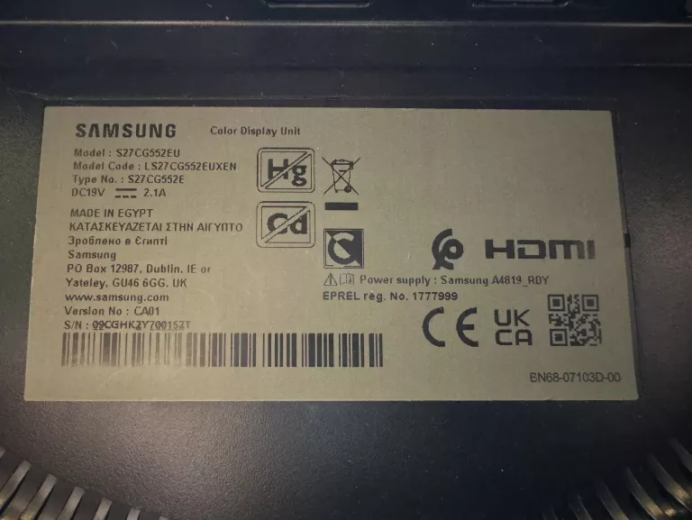 SAMSUNG ODYSSEY G5 LS27CG552EUXEN 27" MONITOR LED