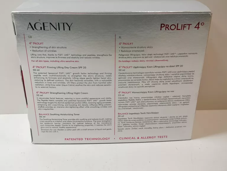 AGENITY ZESTAW 4° PROLIFT WZMOCNIENIE STRUKTURY SKÓRY (50ML+ 25ML + 50ML)