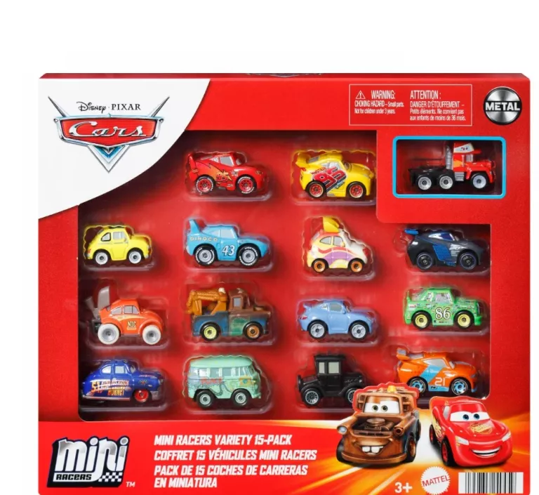 DISNEY AUTA CARS MINI RACER ZESTAW 15 METALOWYCH AUTEK
