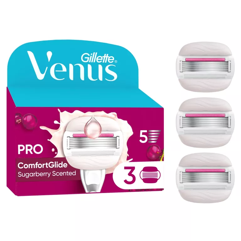 GILLETTE VENUS COMFORTGLIDE SUGARBERRY OSTRZA DLA KOBIET, 3 WKŁADY