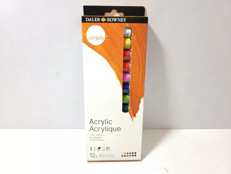 ZESTAW FARB AKRYLOWYCH DALER ROWNEY SIMPLY 12 KOLORÓW