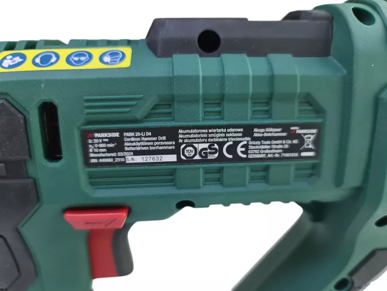 AKUMULATOROWA MŁOTOWIERTARKA PABH 20-LI D4 PARKSIDE  + AKUMULATOR 2AH