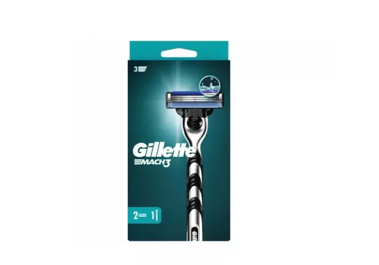 GILLETTE MACH3 MASZYNKA DO GOLENIA DLA MĘŻCZYZN + 2 OSTRZA WYMIENNE