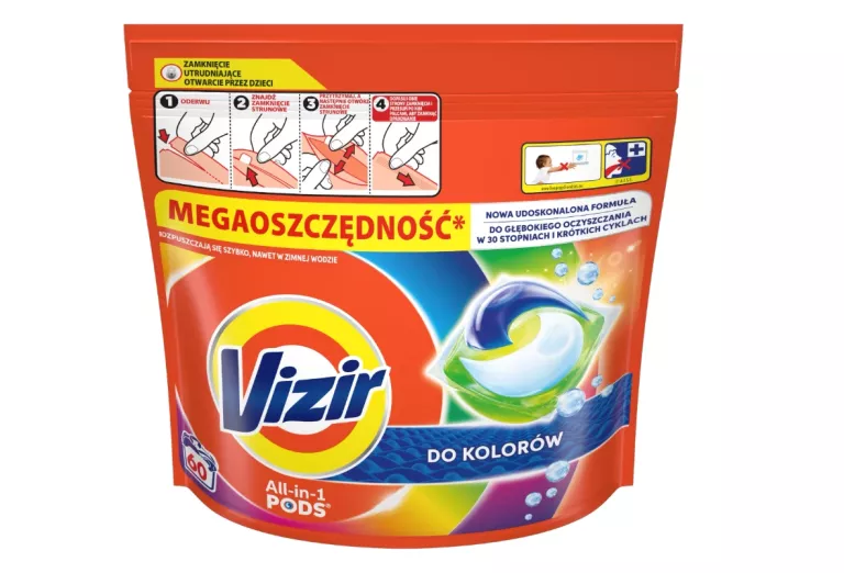 VIZIR KAPSUŁKI DO KOLOROWYCH TKANIN KAPSUŁKI DO PRANIA, 60 PRAŃ