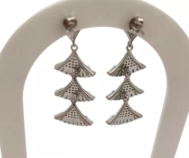 SREBRNE KOLCZYKI WACHLARZE SZTYFT 925