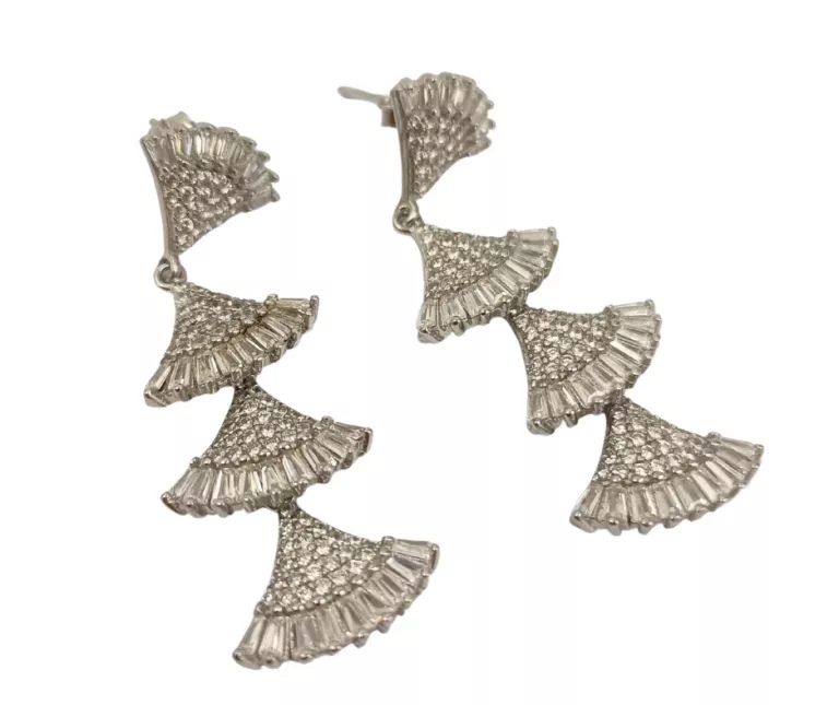 SREBRNE KOLCZYKI WACHLARZE SZTYFT 925