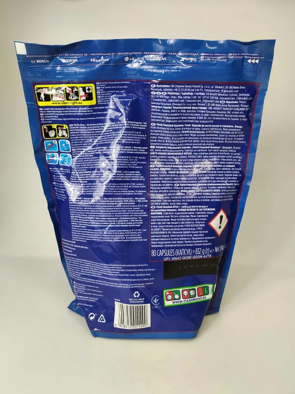 FINISH QUANTUM FRESH KAPSUŁKI DO MYCIA NACZYŃ W ZMYWARCE 80 SZT