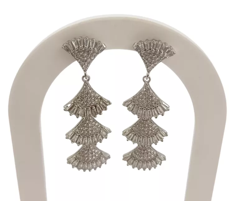 SREBRNE KOLCZYKI WACHLARZE SZTYFT 925