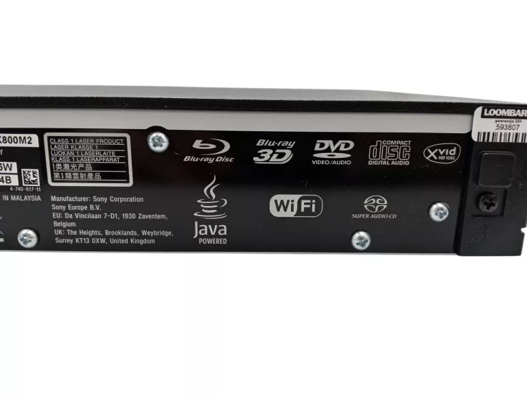 ODTWARZACZ BLU-RAY DVD CD SONY UBP-X800M2 4K ULTRA HD DOLBY VISION 3D