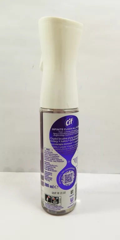 CIF INFINITE CLEAN SPRAY CZYSZCZĄCY FRESH LAVENDER + EUCALYPTUS 280 ML