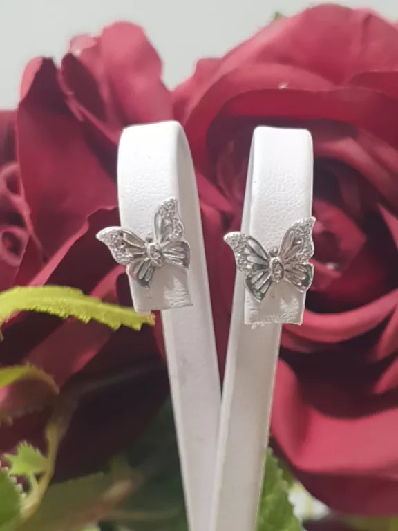 PIĘKNE SREBNE KOLCZYKI MOTYLE 1,64  G 925