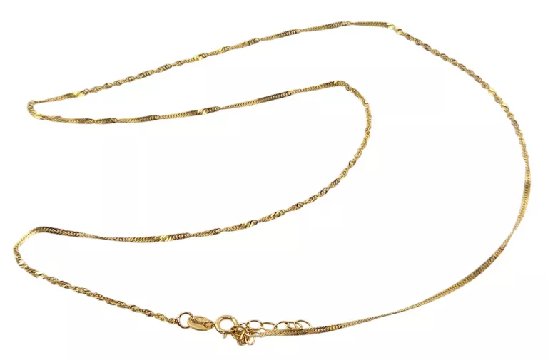 ŚLICZNY ZŁOTY ŁAŃCUSZEK 14K P.585 1,0 G / REGULOWANY 41-44 CM