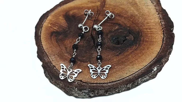WYJĄTKOWE WISZĄCE KOLCZYKI Z MOTYWEM MOTYLKA -  SREBRO 925 - 1,30G