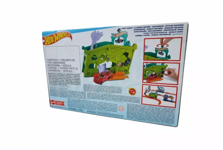 ZESTAW HOT WHEELS FJN38 GHOST GARAGE NAWIEDZONY GARAŻ Z AUTKIEM
