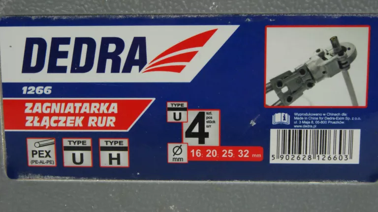 ZAGNIATARKA ZACISKARKA ZŁĄCZEK DO RUR DEDRA 1266 WALIZKA