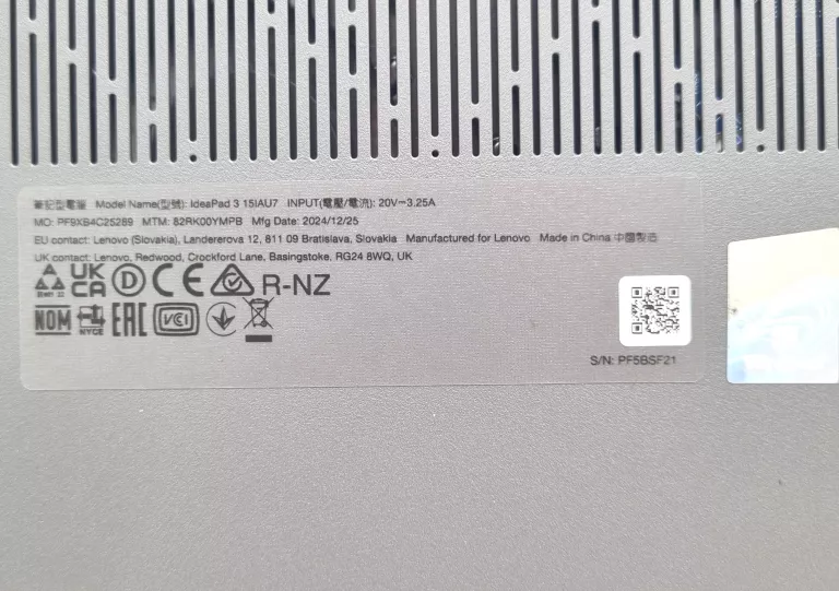 LAPTOP LENOVO IDEAPAD 3 15IAU7 15,6 " INTEL CORE I3 8 GB / 512 GB