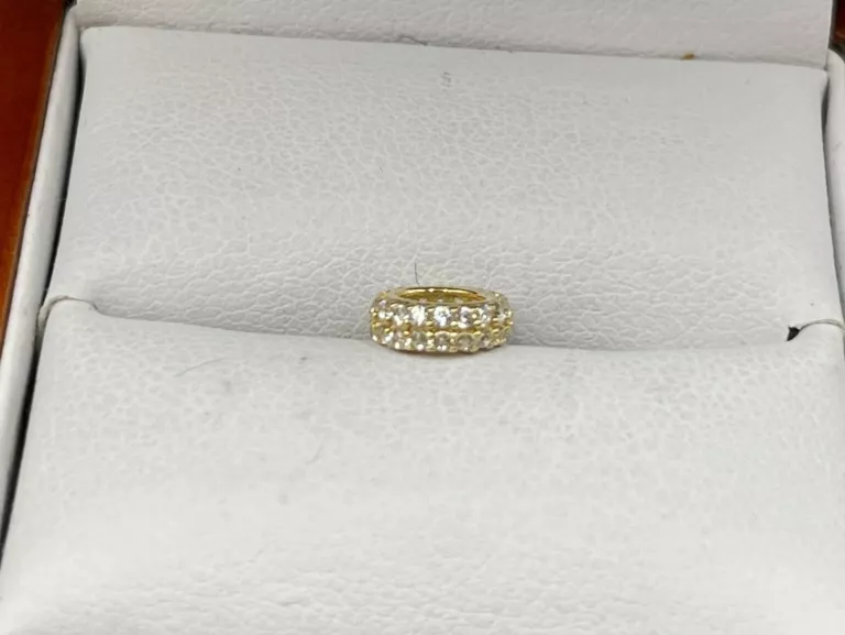 ZŁOTY KORALIK DO BRANSOLETEK MODUŁOWYCH Z CYRKONIAMI WG: 0,43GR, P: 585