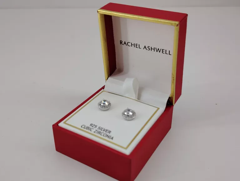 KOLCZYKI ZE SREBRNYMI KAMIENIAMI OKRAGŁE PIEKNE