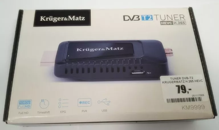 TUNER DVB-T2 KRUGERMATZ H.265 HEVC