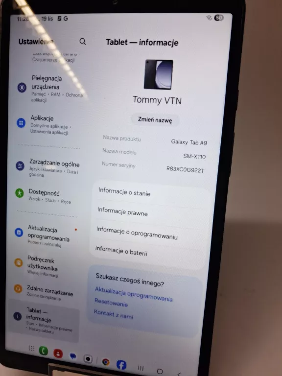 TABLET SAMSUNG GALAXY A9 (MODEL: SM-X110)