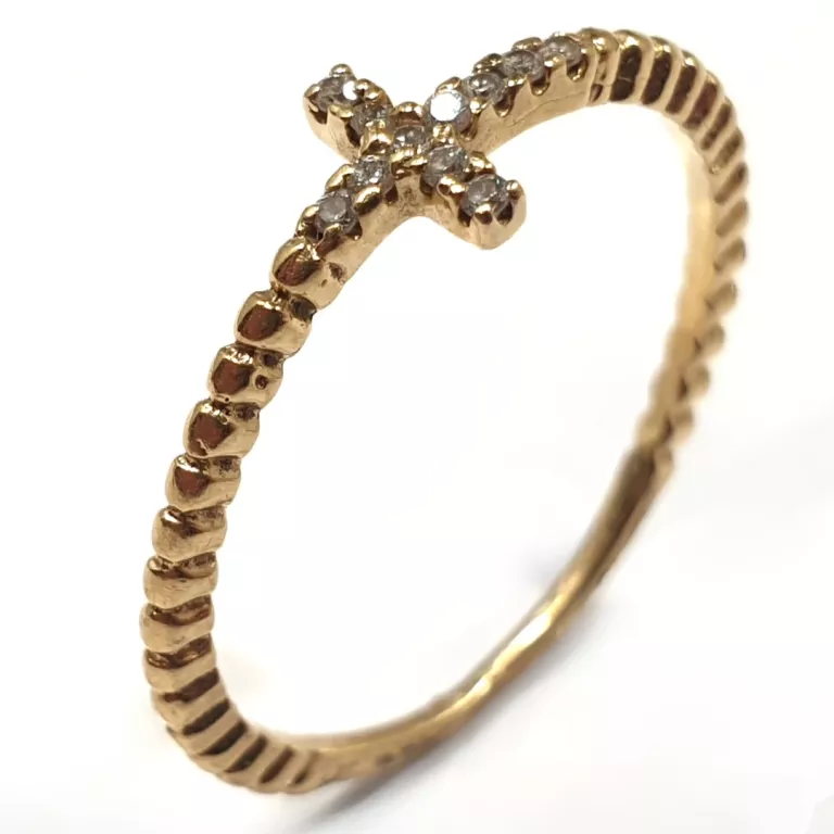 ZŁOTY PIERŚCIONEK KRZYŻYK 1,2G 585 R14