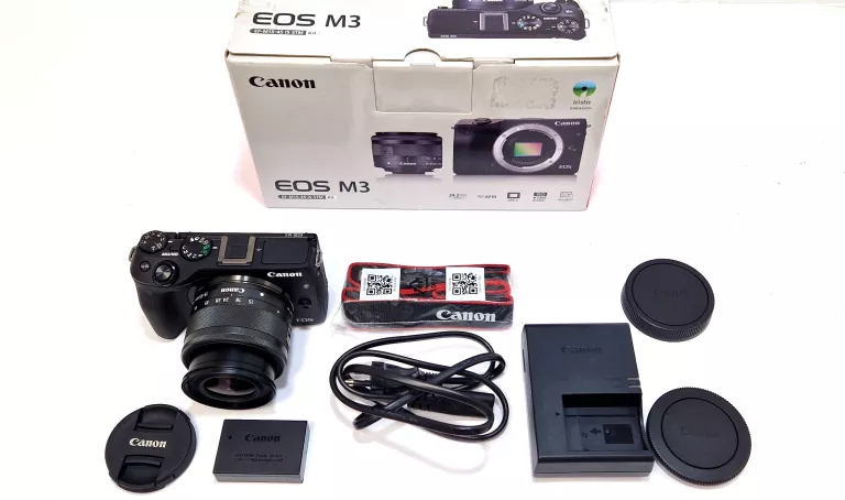aparat-canon-eos-m3-obiektyw-ef-m15-45-is-stm-ladpasekbateria-stan-bdb-warszawska-162-lomianki