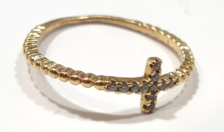 ZŁOTY PIERŚCIONEK KRZYŻYK 1,2G 585 R14