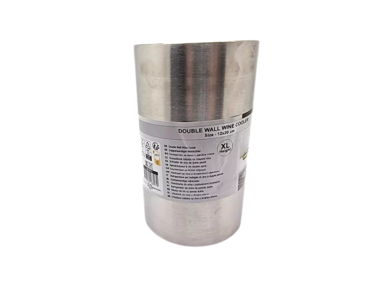 COOLER DO ALKOHOLU STOŁOWY STAL NIERDZEWNA 12 X 20 CM SILVER