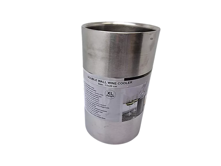 COOLER DO ALKOHOLU STOŁOWY STAL NIERDZEWNA 12 X 20 CM SILVER