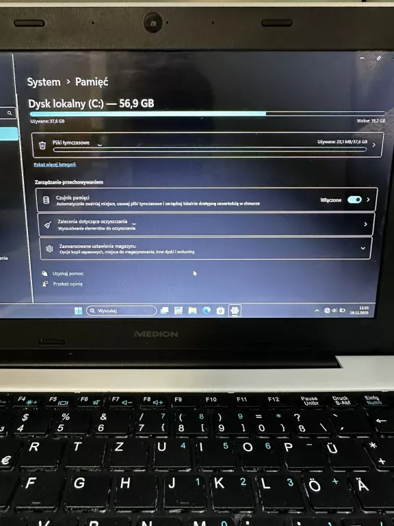 LAPTOP MEDION BIAŁY E11201 11,6 " INTEL CELERON N3450 4 GB / 64 GB