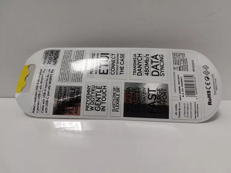 KABEL USBA-USBC EXC WHIPPY PRO 2.0M,CZARNY