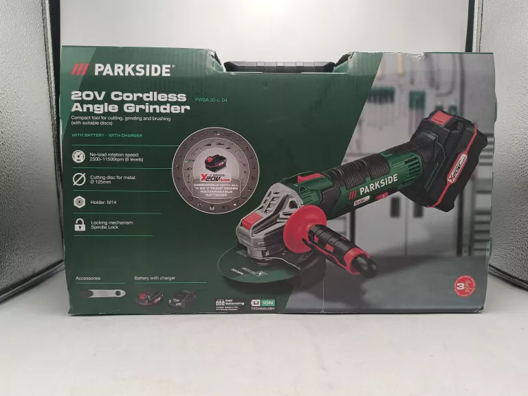 AKUMULATOROWA SZLIFIERKA KĄTOWA PARKSIDE PWSA 20-LI D4
